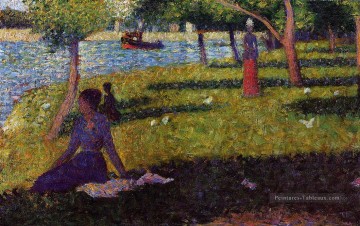 Georges Seurat œuvres - assis et debout femme 1884